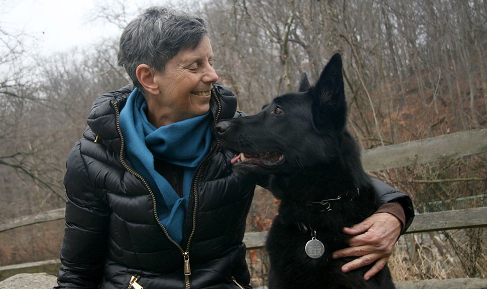 Death with Dignity advocate Mary Klein with dog Adina