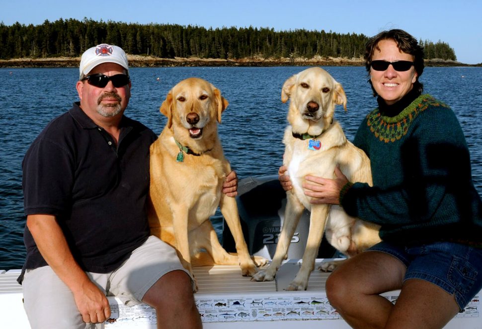 Charlie and Donna Wiegle with Rescue Dogs