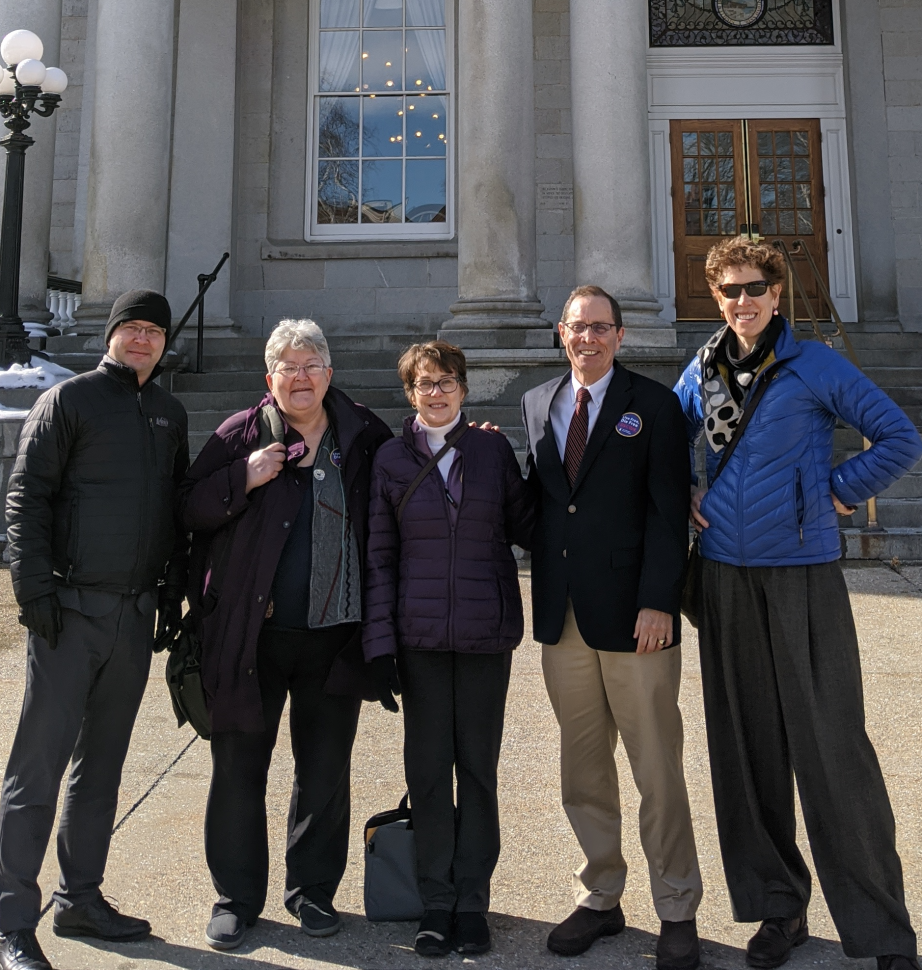 New Hampshire Death with Dignity team outside the State House in Concord